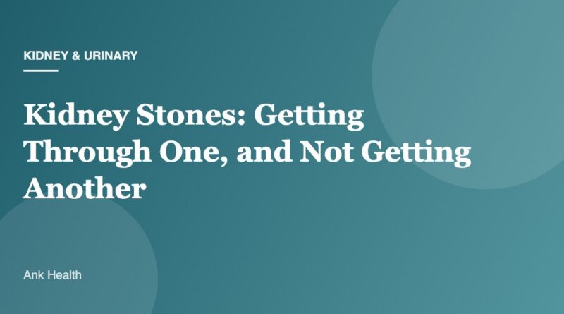 Kidney Stones: Getting Through One, and Not Getting Another